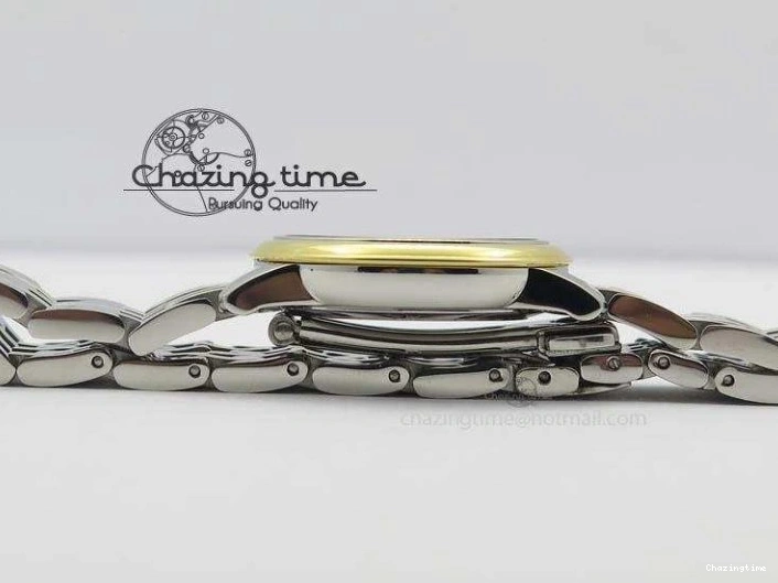 0315 OnTrend De Ville 27mm SS YG Ladies MK 1:1 Best Edition White MOP Dial Diamond Markers On SS Bracelet Ronda Quartz 8187